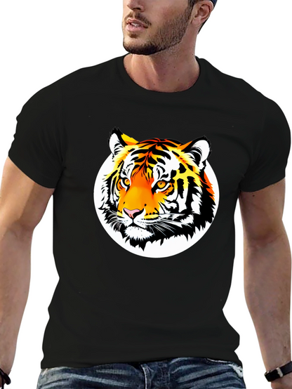 Bold Tiger Graphic Tee - Premium Black Cotton
