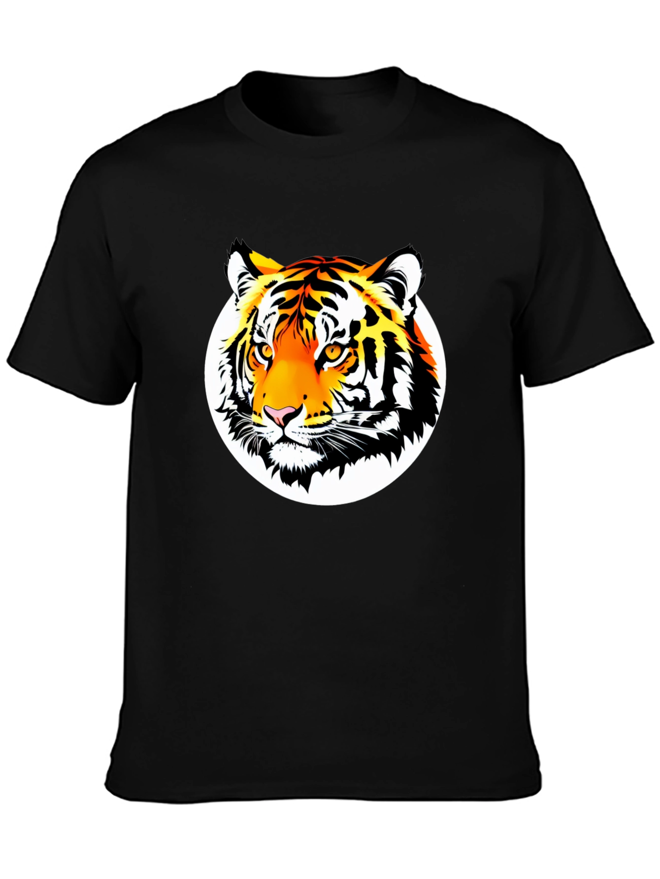 Bold Tiger Graphic Tee - Premium Black Cotton