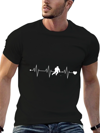 Hockey Heartbeat T-Shirt - Sporty Graphic Tee