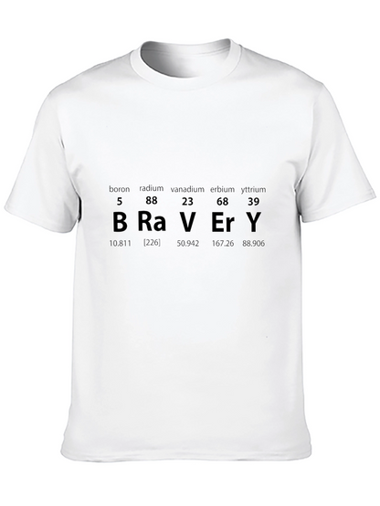 Bravery Periodic Table Mens Black T-Shirt