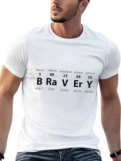 Bravery Periodic Table Mens Black T-Shirt