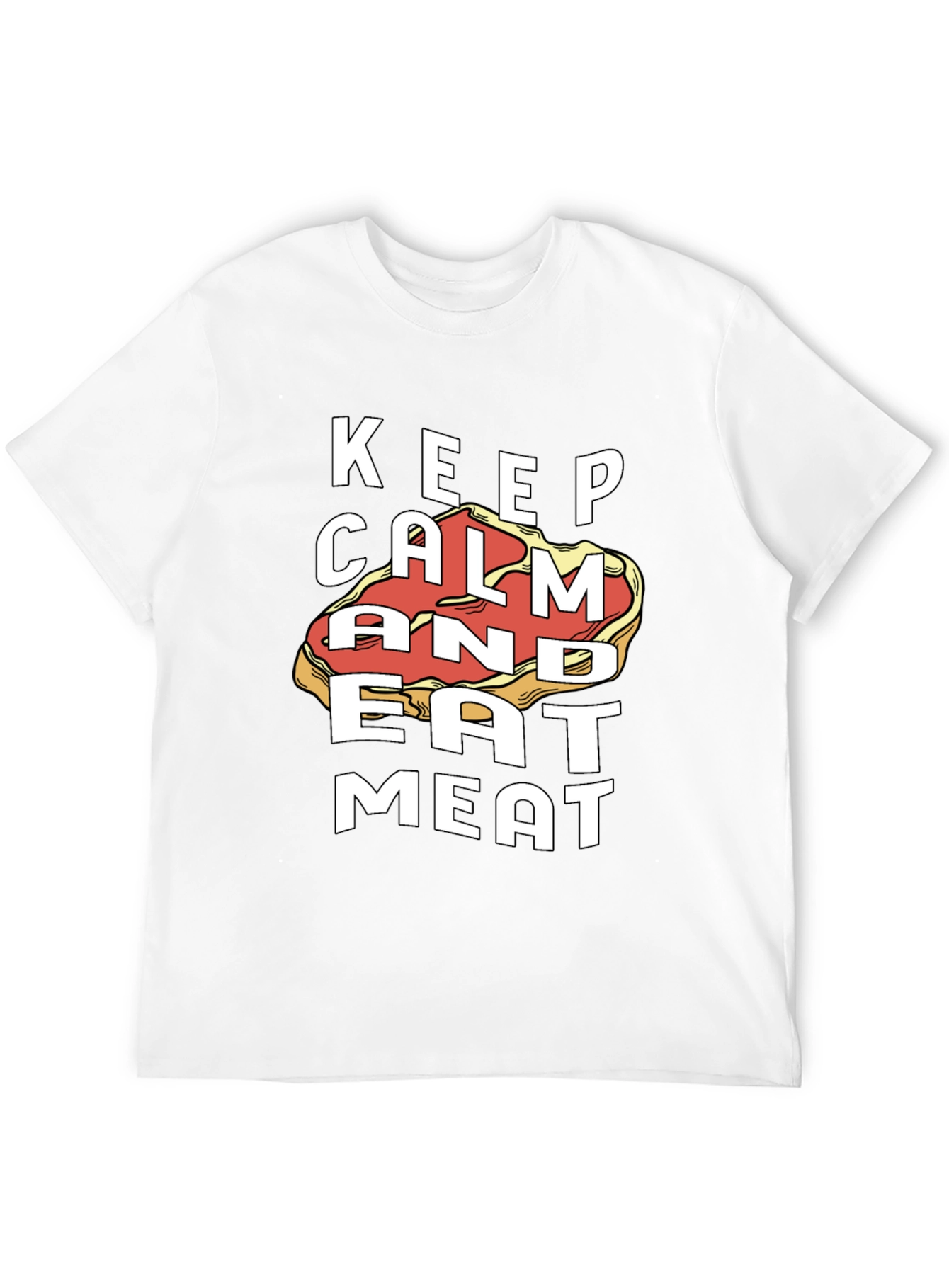 Keep Calm and Eat Meat Black Graphic Tee