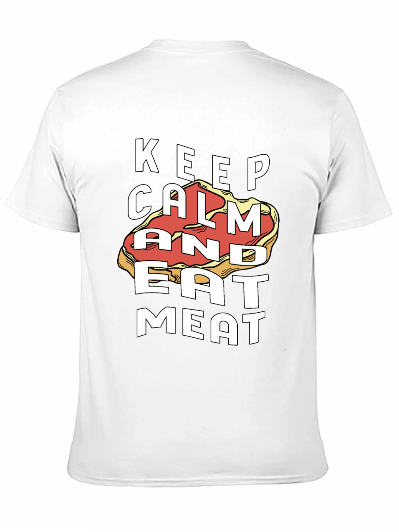 Keep Calm and Eat Meat Black Graphic Tee