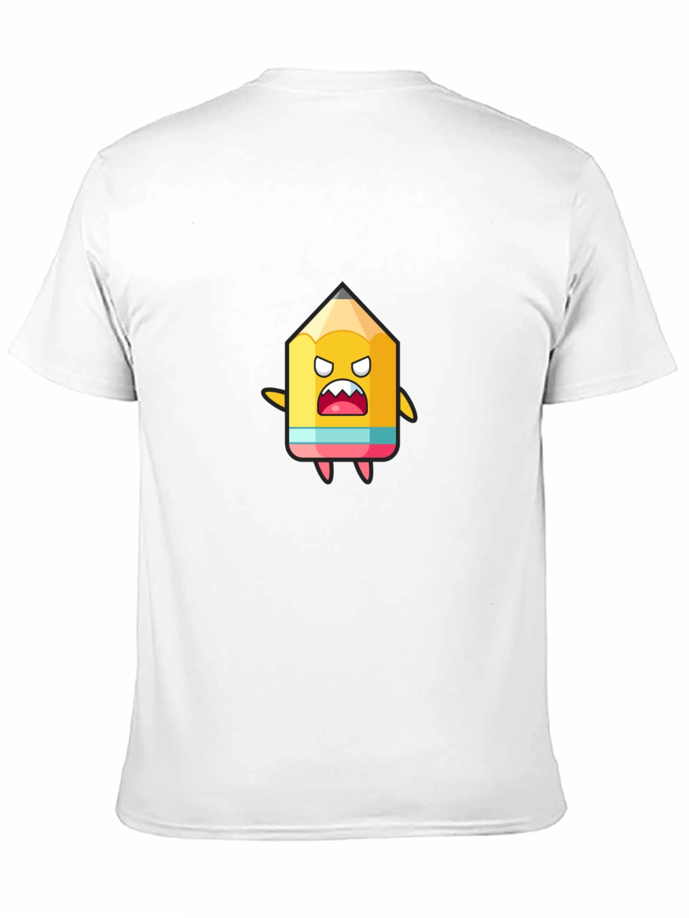 Cartoon Pencil Graphic Black T-Shirt