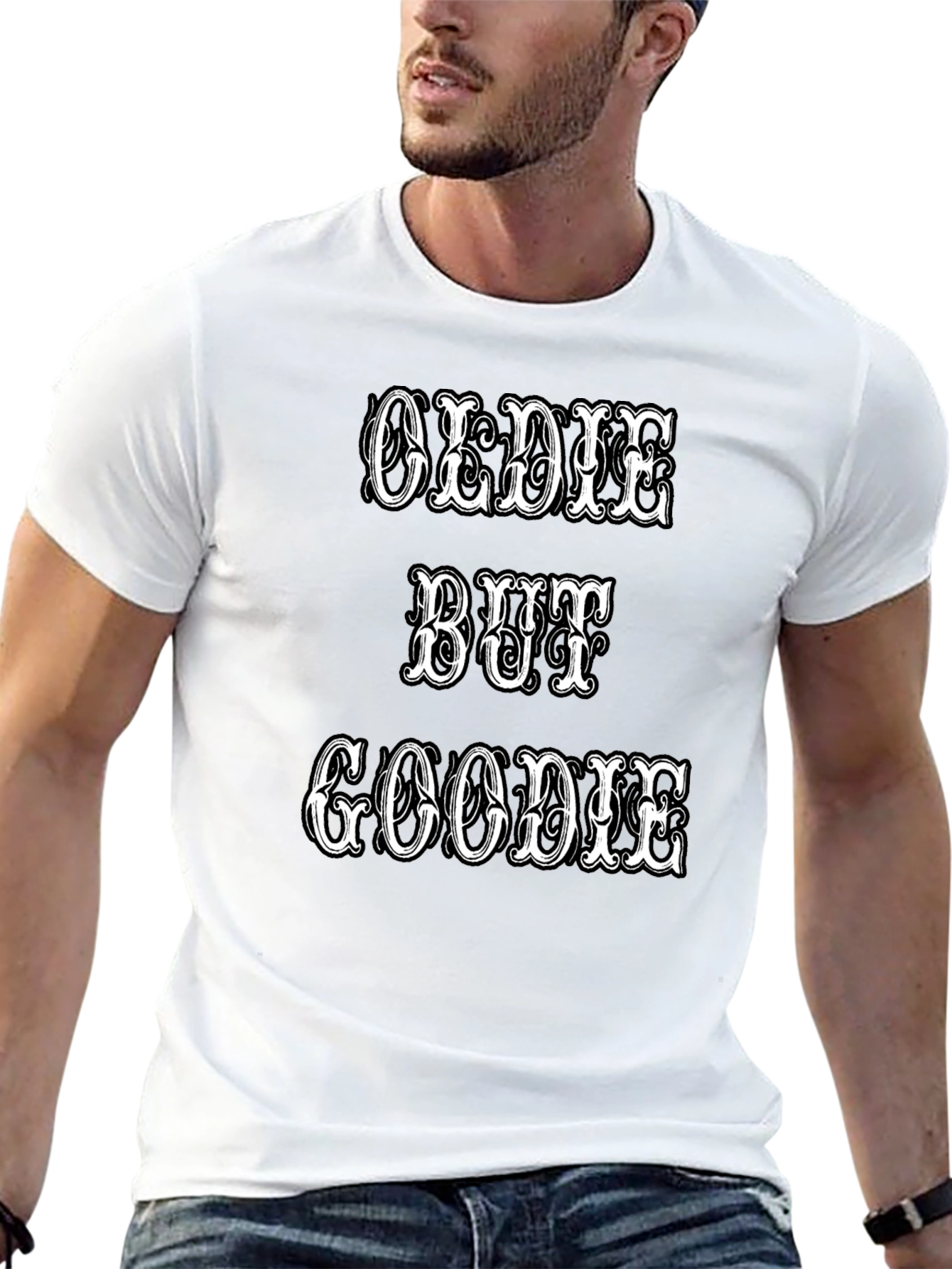 Oldie But Goodie Graphic Tee - Black Crew Neck