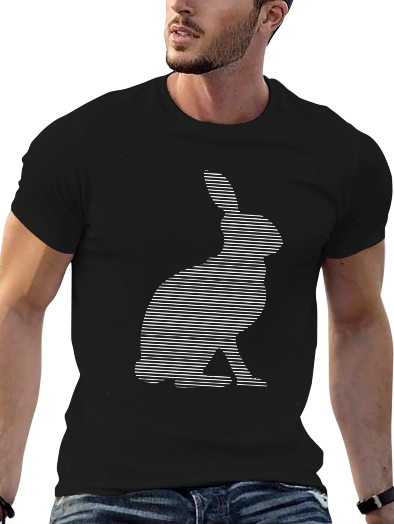 Rabbit Lines T-Shirt - Modern Graphic Tee