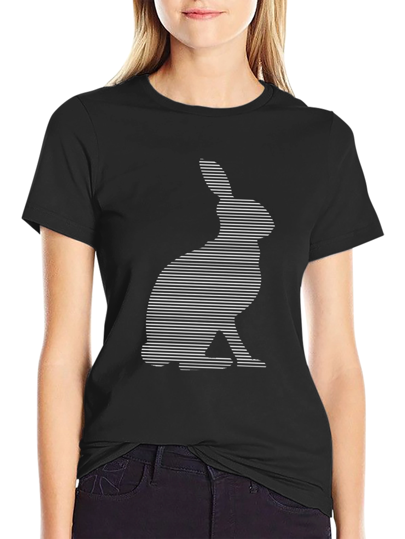 Rabbit Lines T-Shirt - Modern Graphic Tee