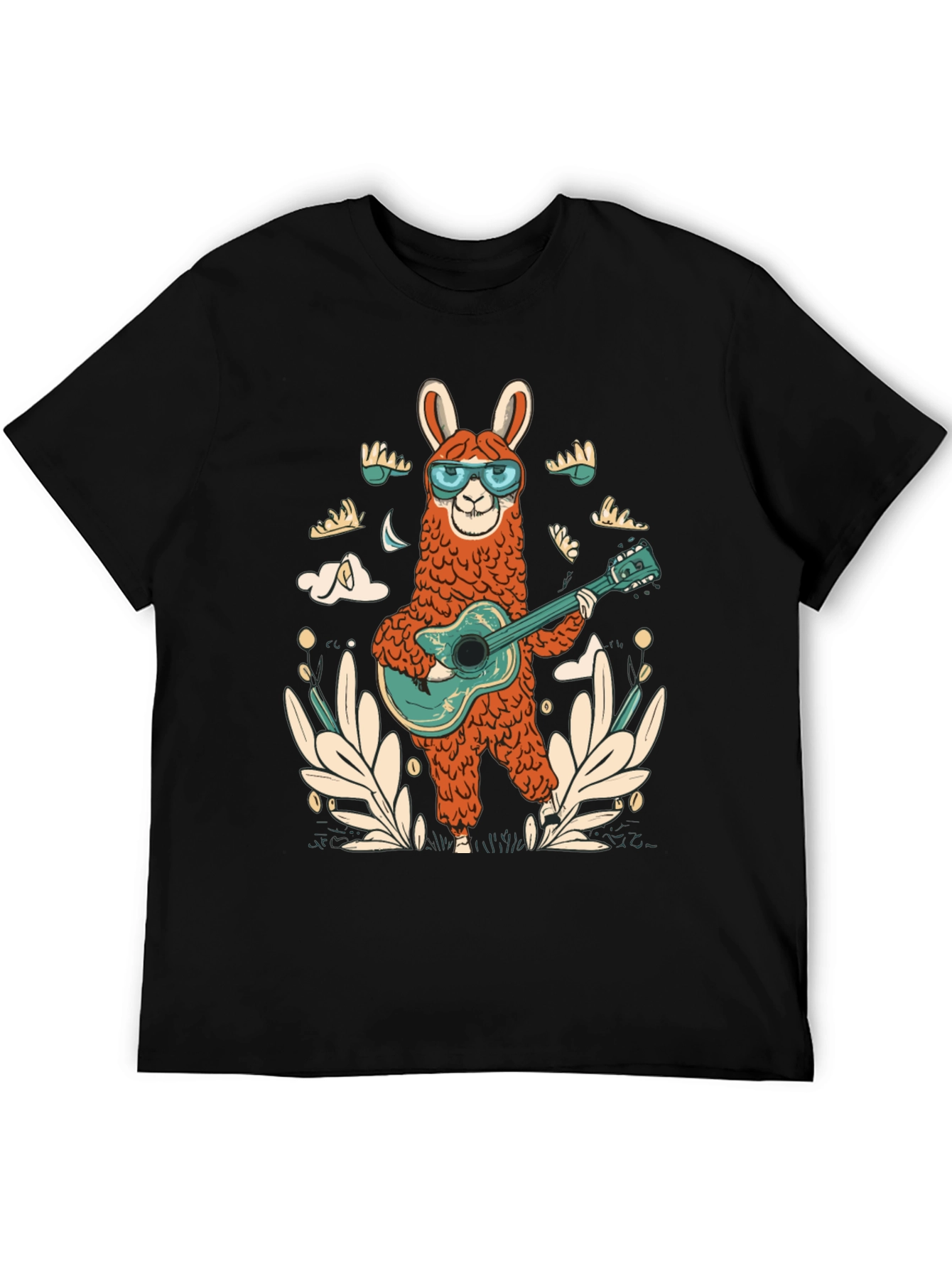 Cool Llama Guitarist Graphic Tee