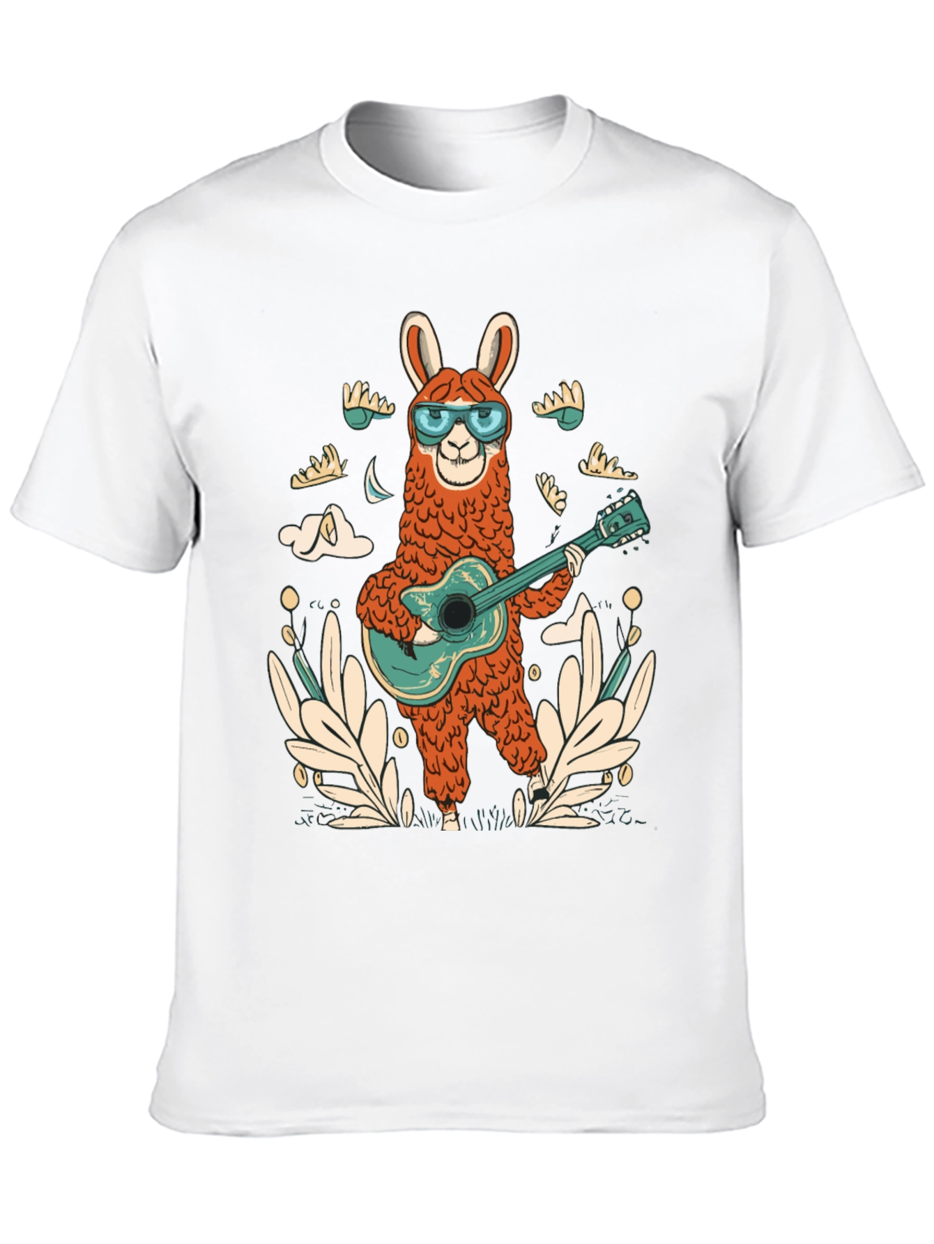 Cool Llama Guitarist Graphic Tee