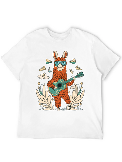 Cool Llama Guitarist Graphic Tee