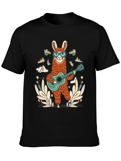 Cool Llama Guitarist Graphic Tee