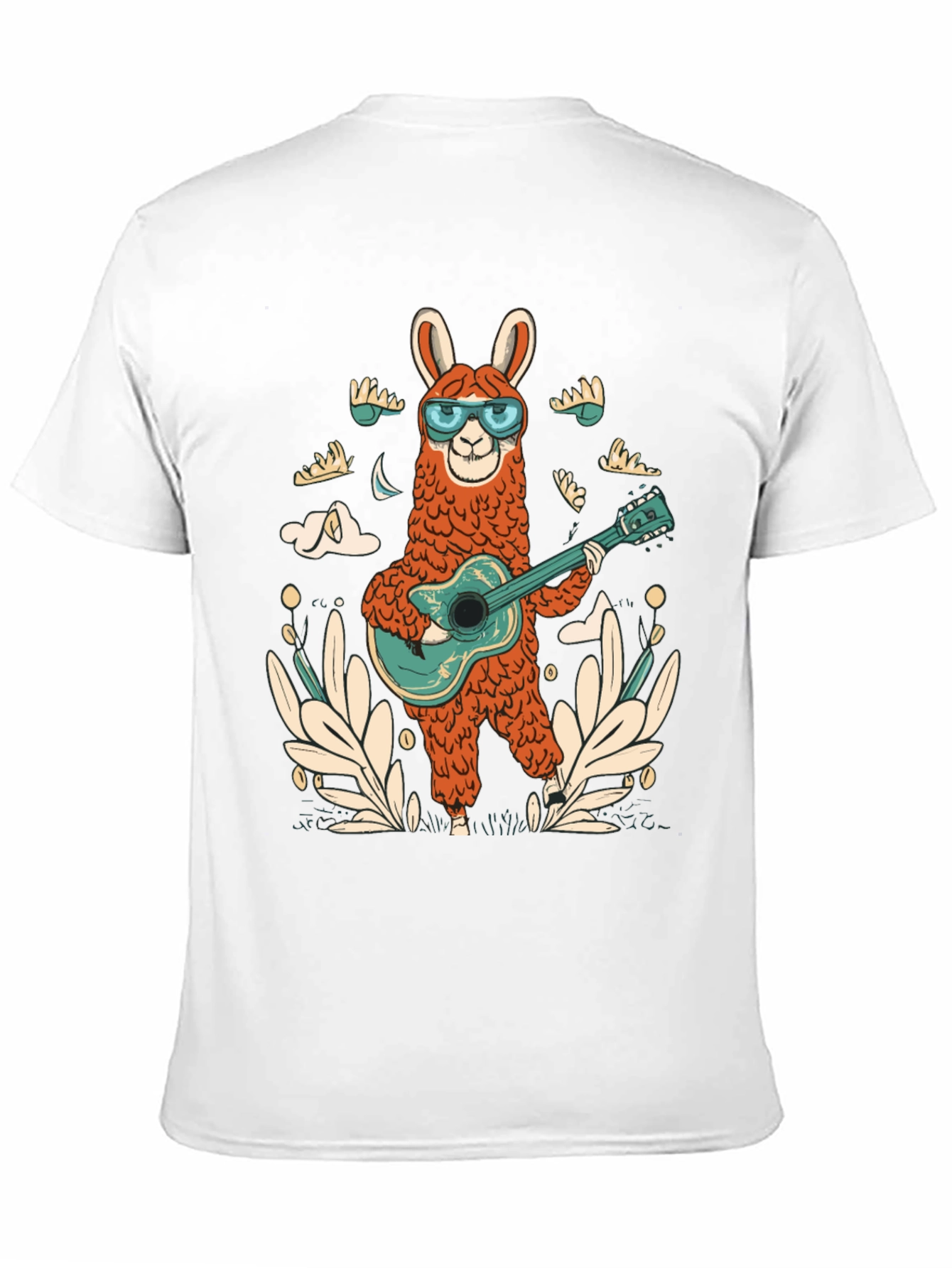 Cool Llama Guitarist Graphic Tee
