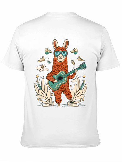 Cool Llama Guitarist Graphic Tee