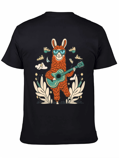 Cool Llama Guitarist Graphic Tee