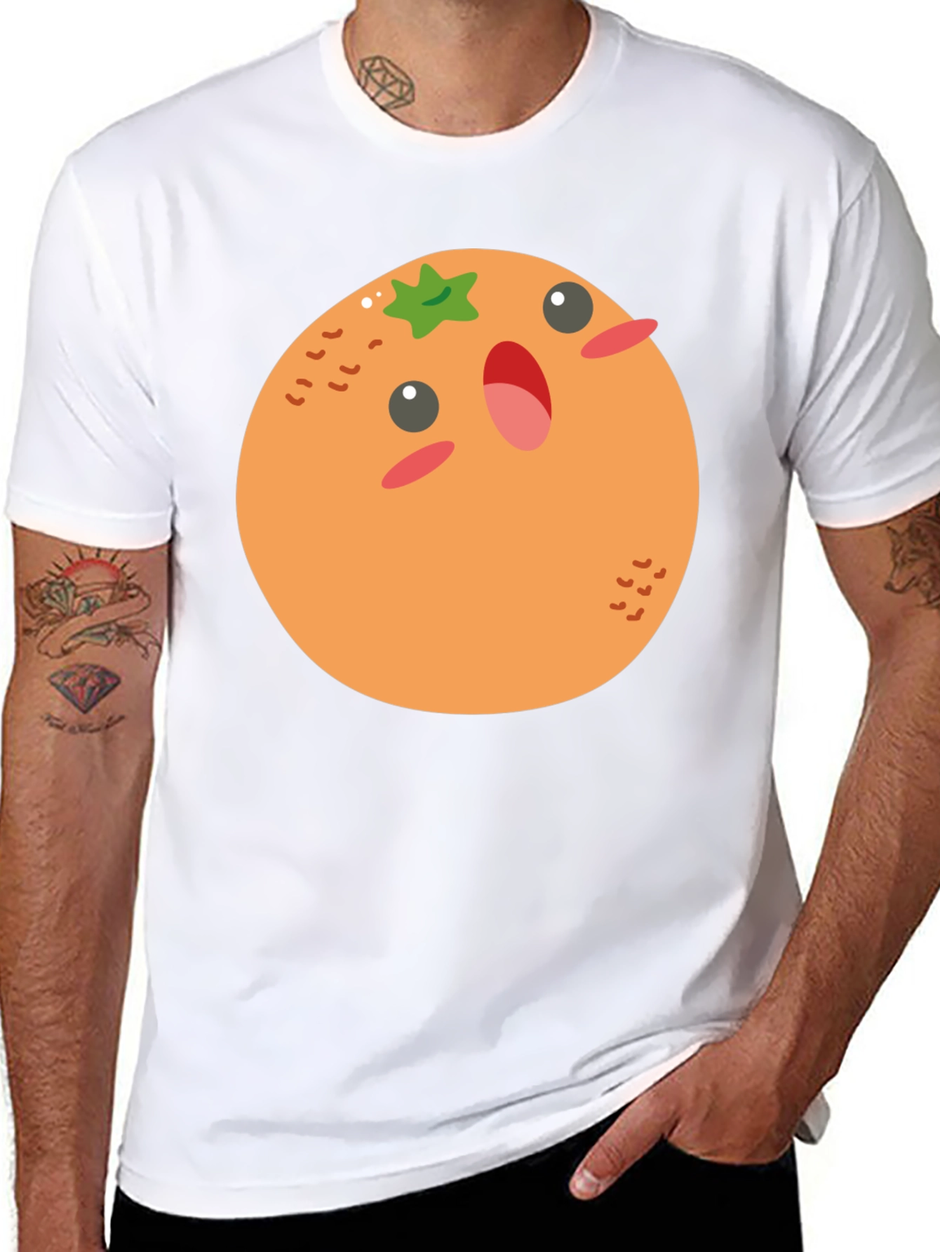 Cartoon Orange T-Shirt - Fun & Casual Wear