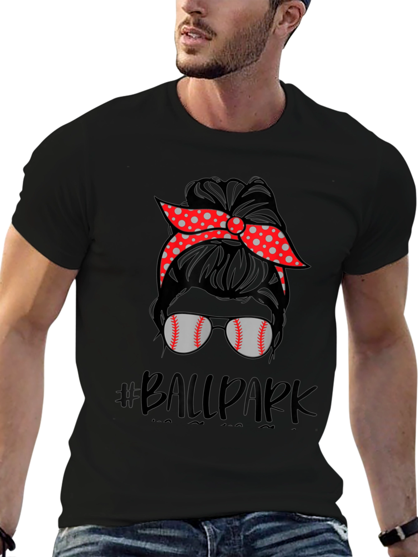 Baseball Mom Messy Bun T-Shirt