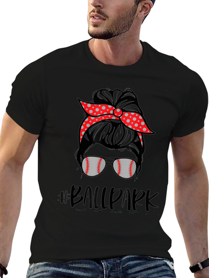 Baseball Mom Messy Bun T-Shirt