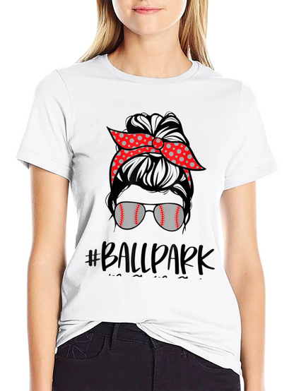 Baseball Mom Messy Bun T-Shirt