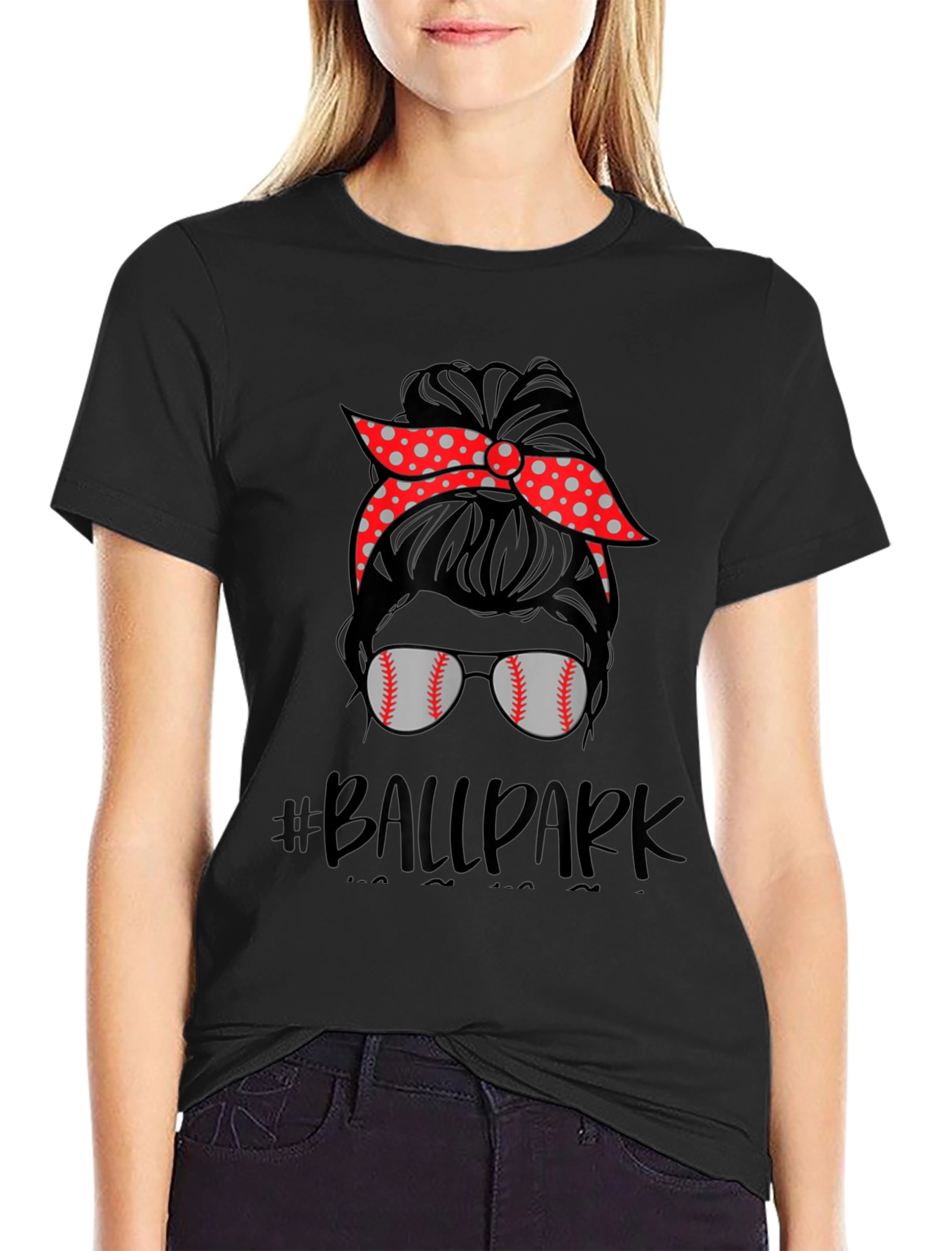 Baseball Mom Messy Bun T-Shirt