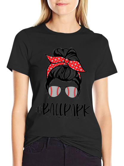 Baseball Mom Messy Bun T-Shirt