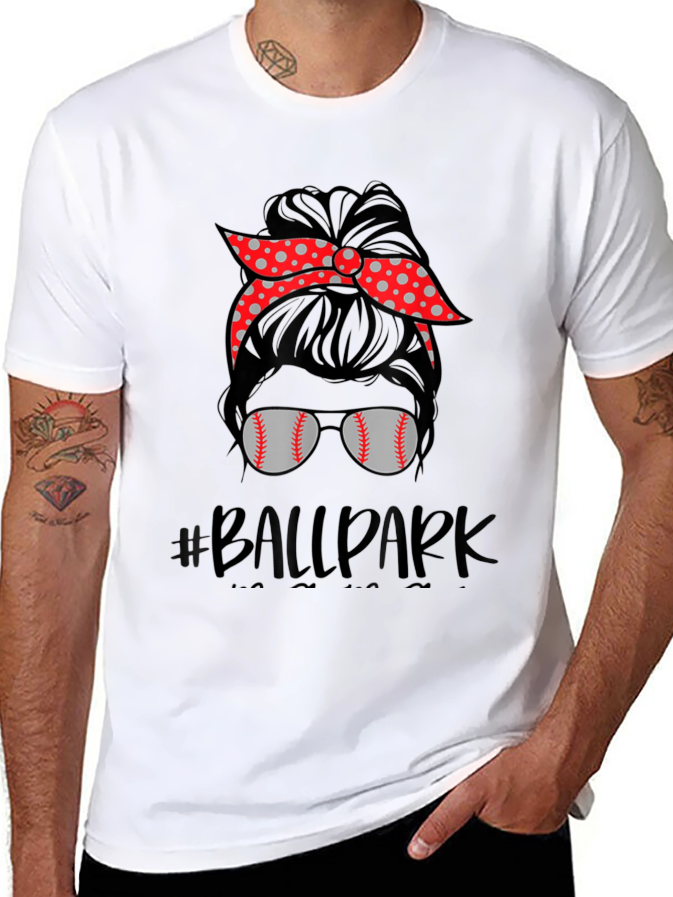 Baseball Mom Messy Bun T-Shirt
