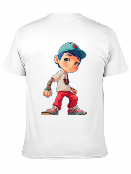 Cartoon Style Boy Graphic T-Shirt