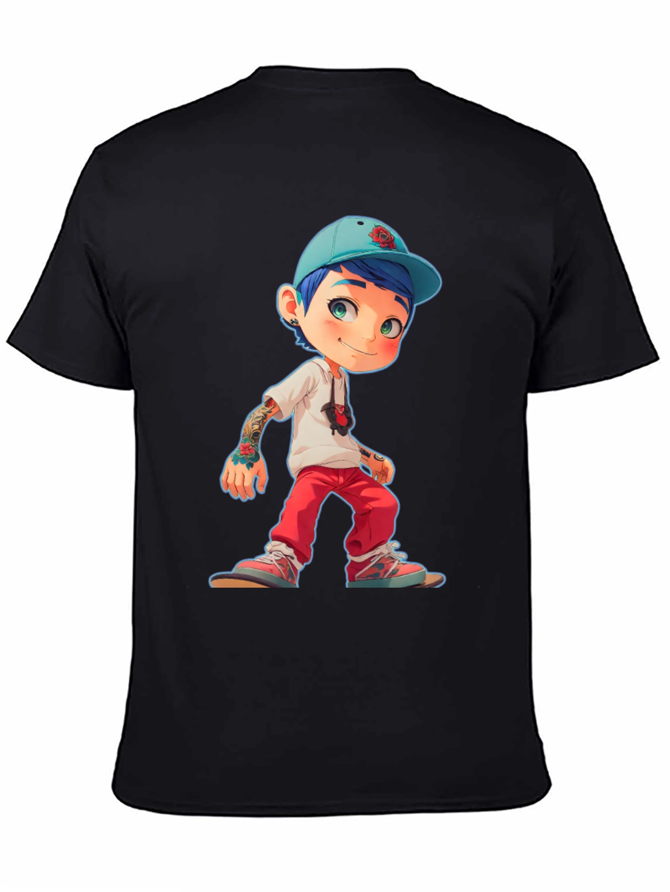 Cartoon Style Boy Graphic T-Shirt