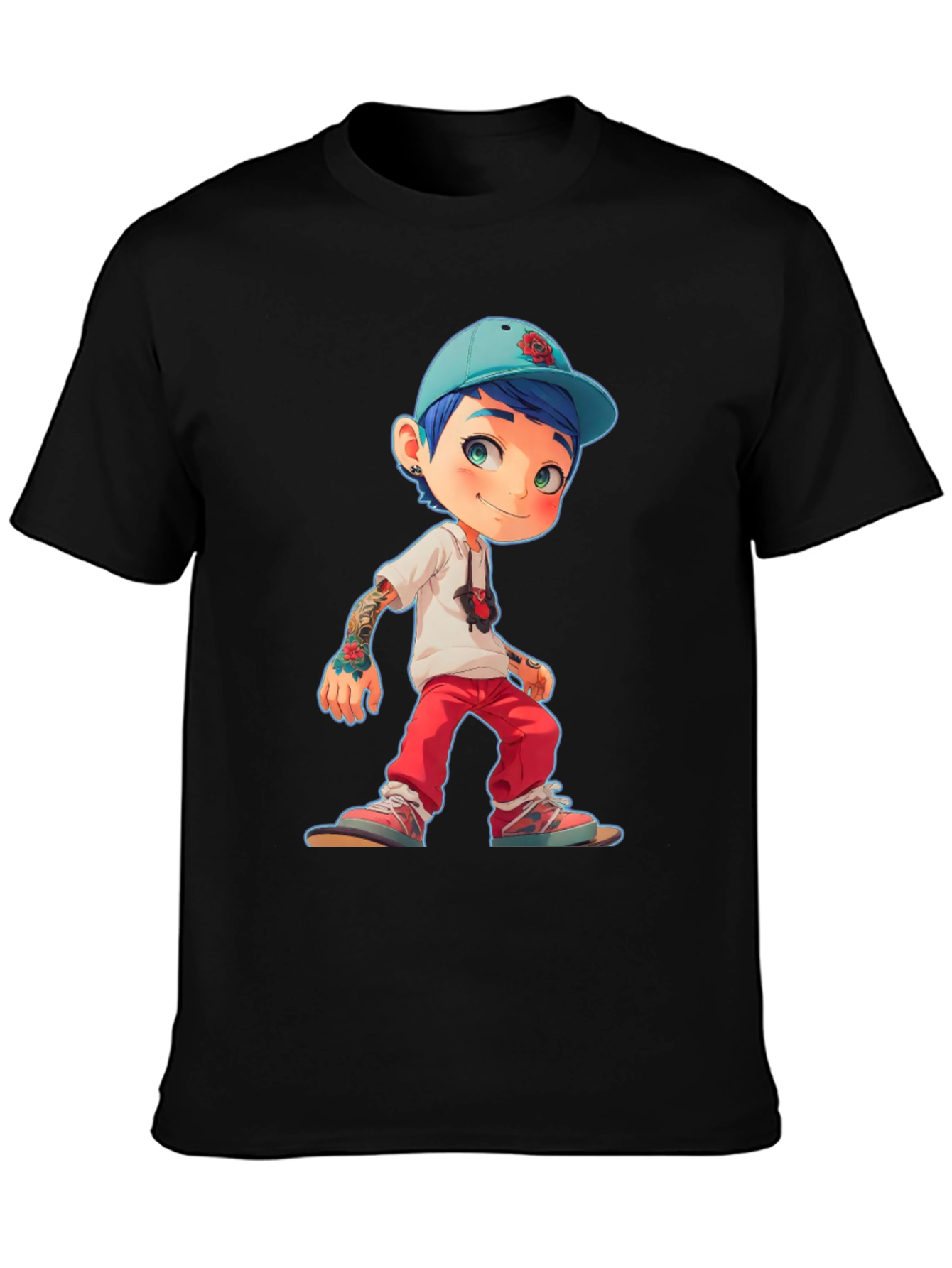 Cartoon Style Boy Graphic T-Shirt