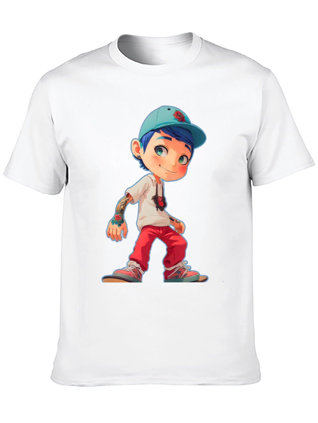 Cartoon Style Boy Graphic T-Shirt