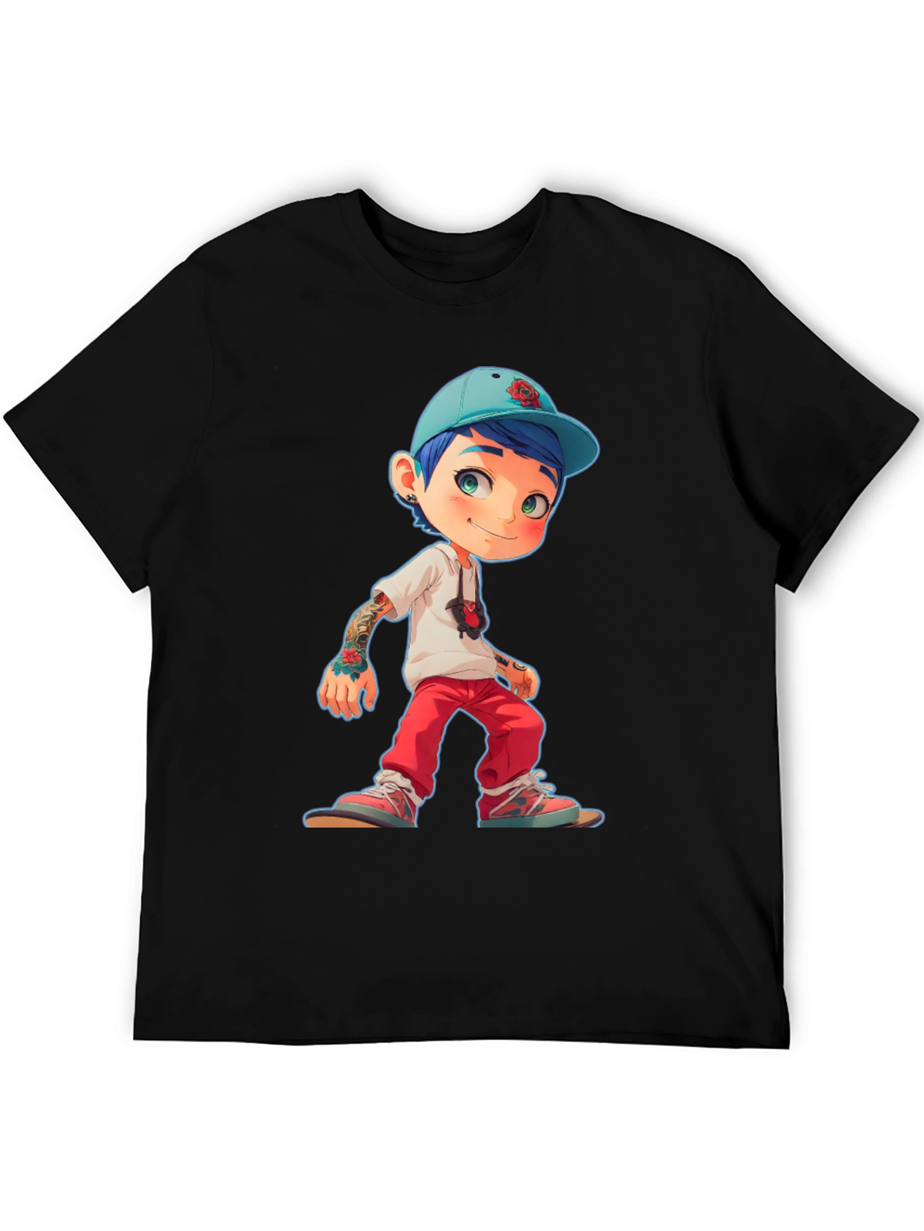Cartoon Style Boy Graphic T-Shirt