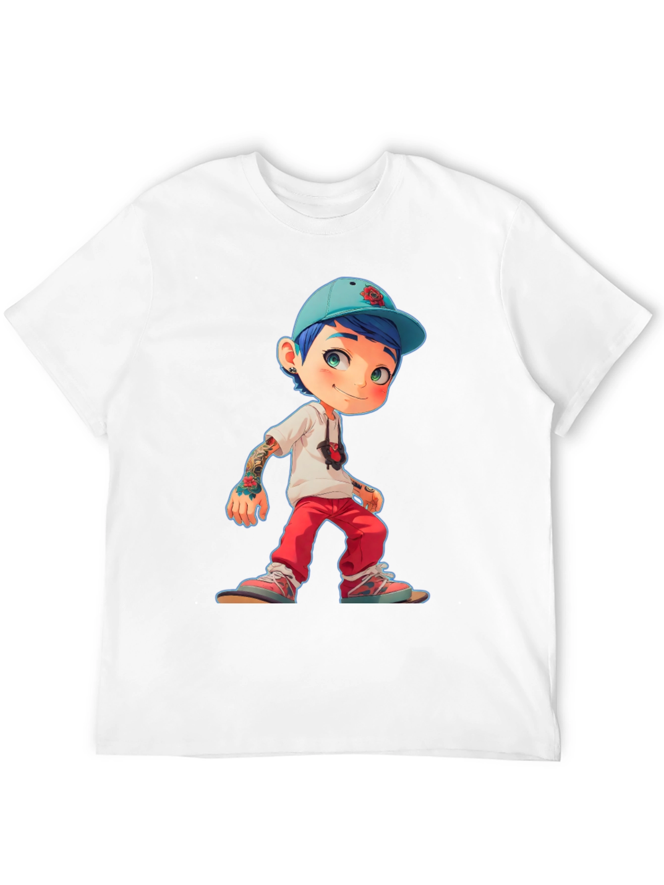 Cartoon Style Boy Graphic T-Shirt