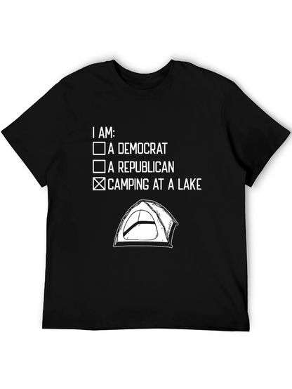 Camping at a Lake Novelty T-Shirt