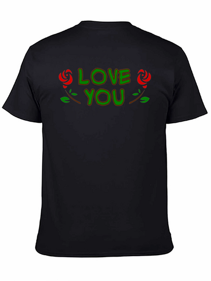 Love You Graphic Tee - Rose Accent