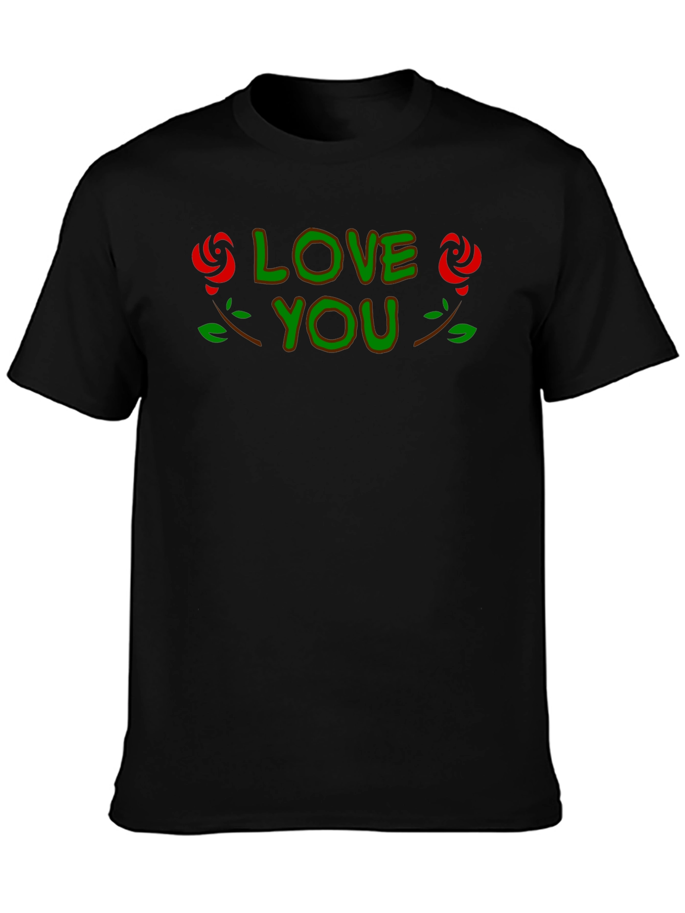 Love You Graphic Tee - Rose Accent