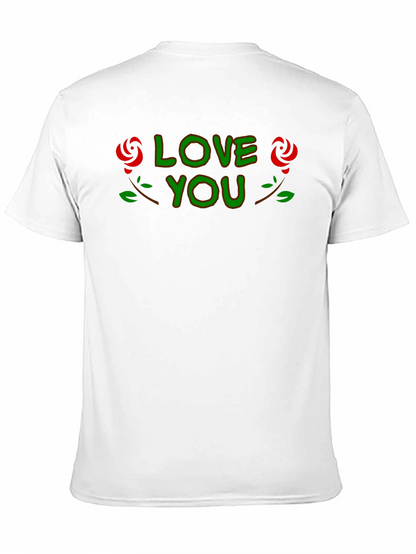Love You Graphic Tee - Rose Accent