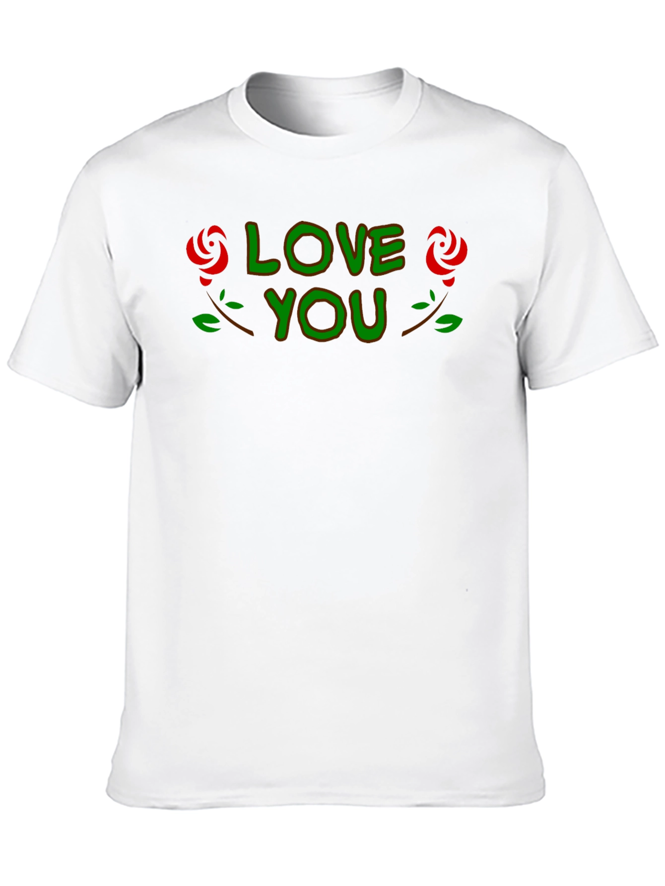 Love You Graphic Tee - Rose Accent