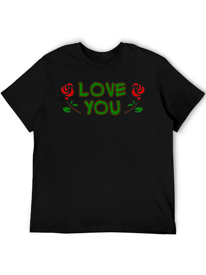 Love You Graphic Tee - Rose Accent