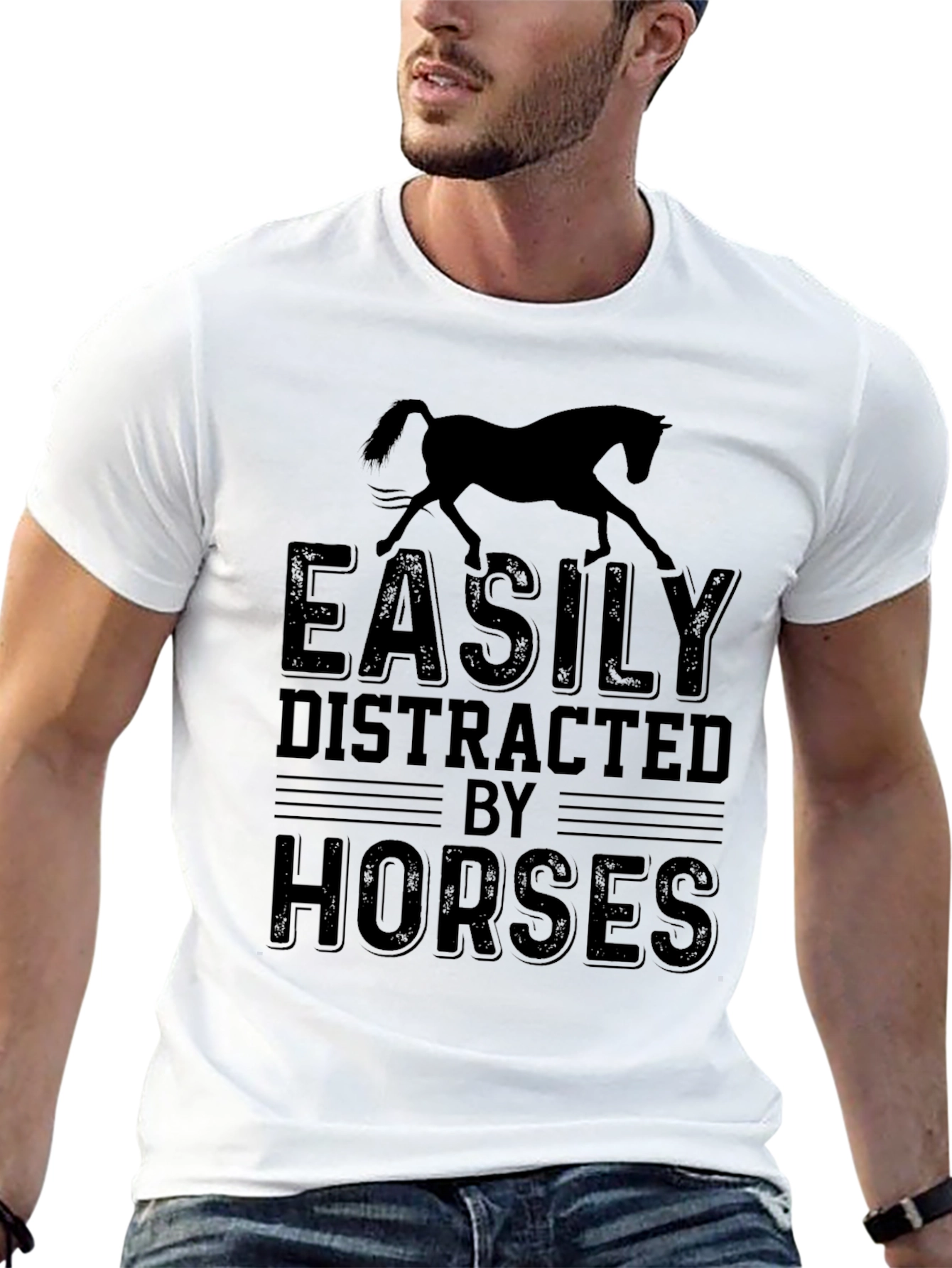 Easily Distracted By Horses Graphic Tee