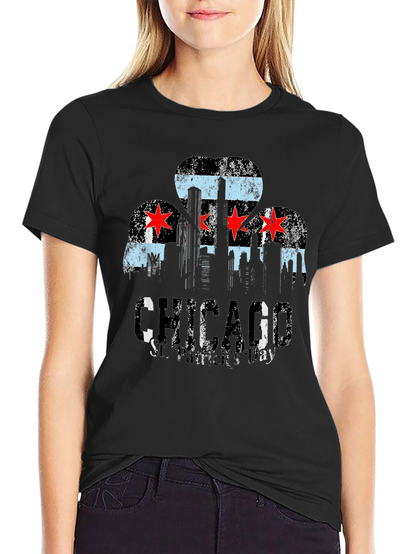 Chicago Skyline Black T-Shirt