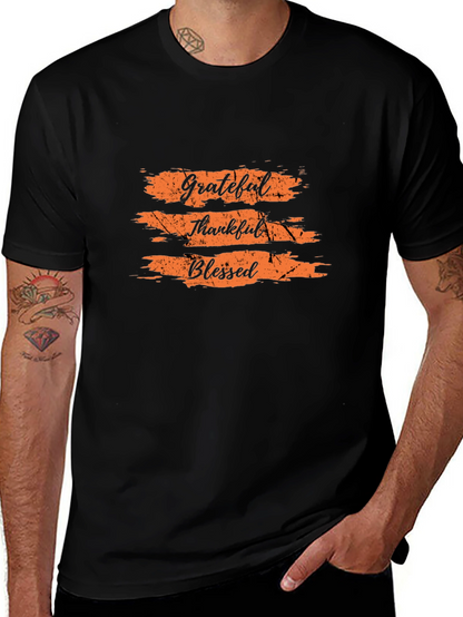 Grateful Thankful Blessed Black T-Shirt