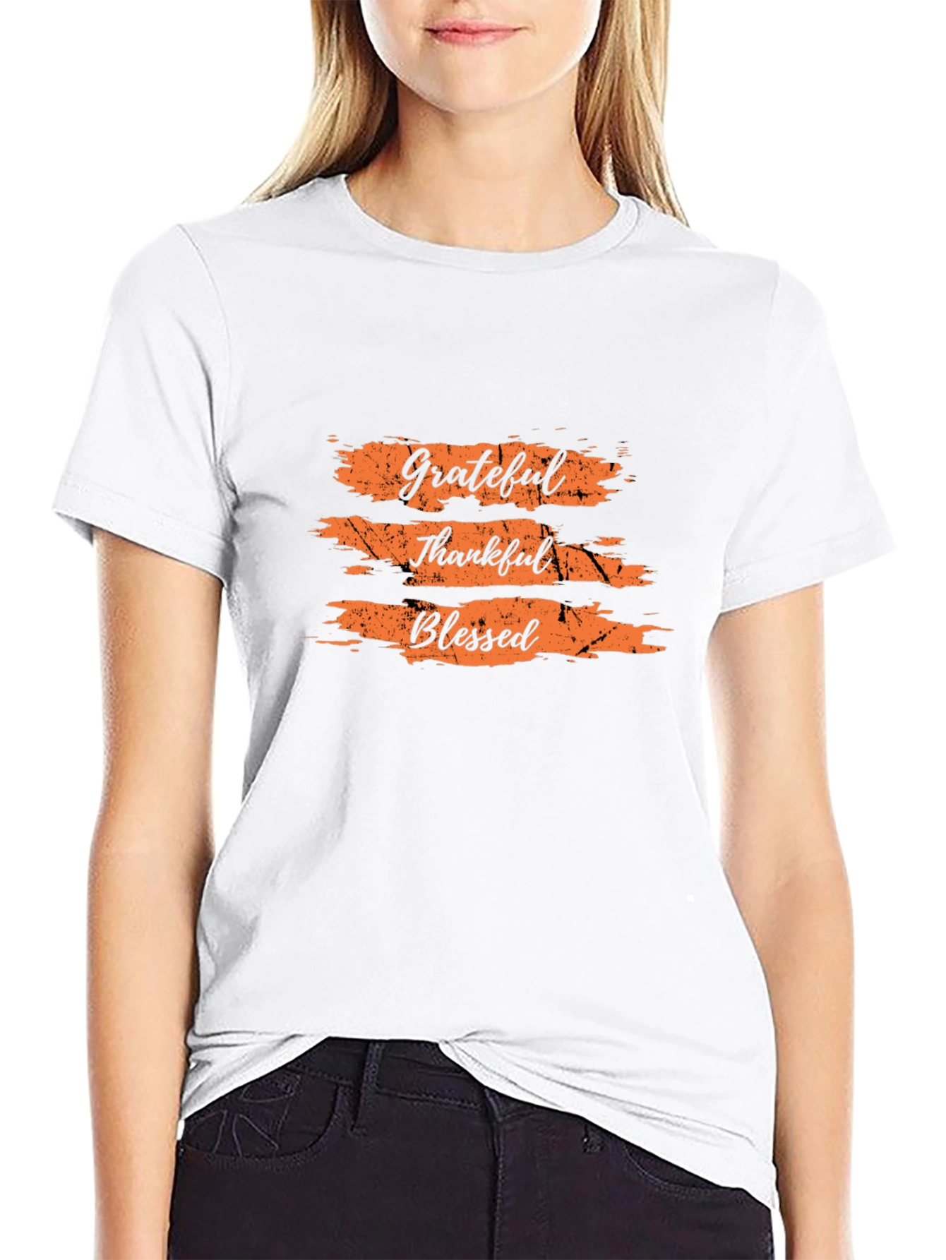 Grateful Thankful Blessed Black T-Shirt
