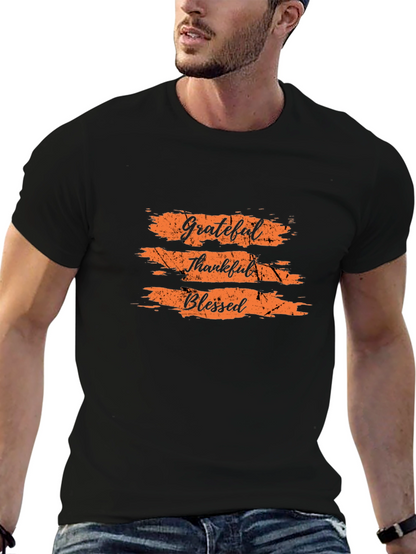 Grateful Thankful Blessed Black T-Shirt