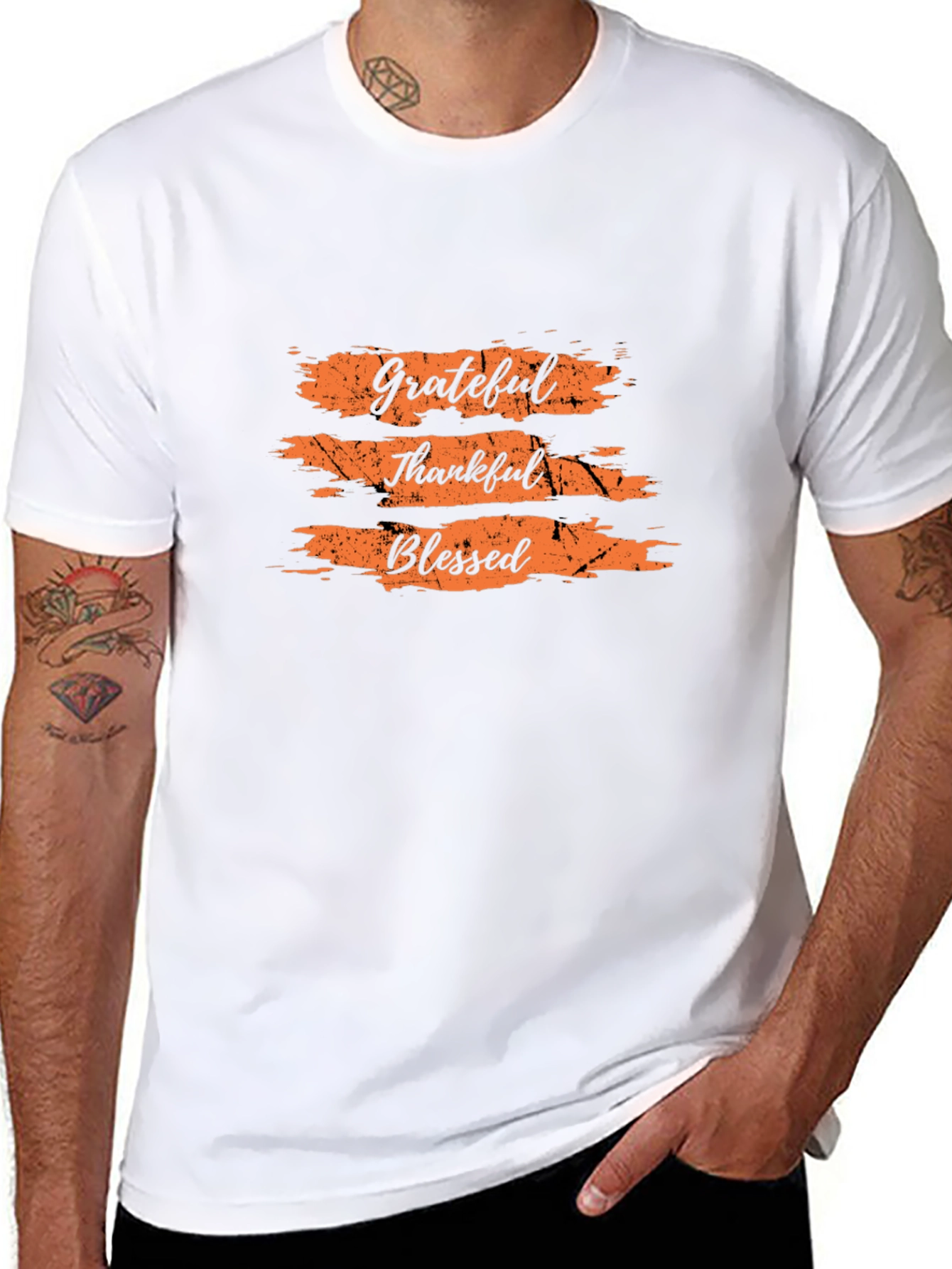 Grateful Thankful Blessed Black T-Shirt