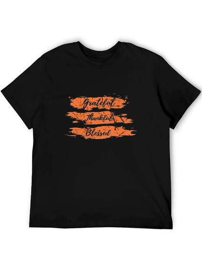 Grateful Thankful Blessed Black T-Shirt