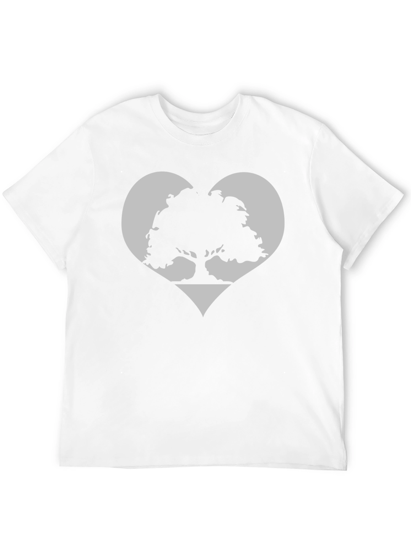 Tree Heart Graphic Tee - Black Cotton Casual Shirt