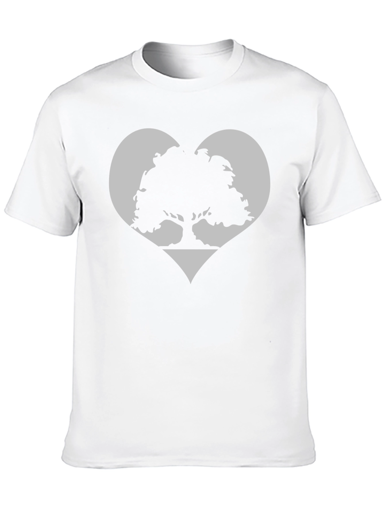 Tree Heart Graphic Tee - Black Cotton Casual Shirt