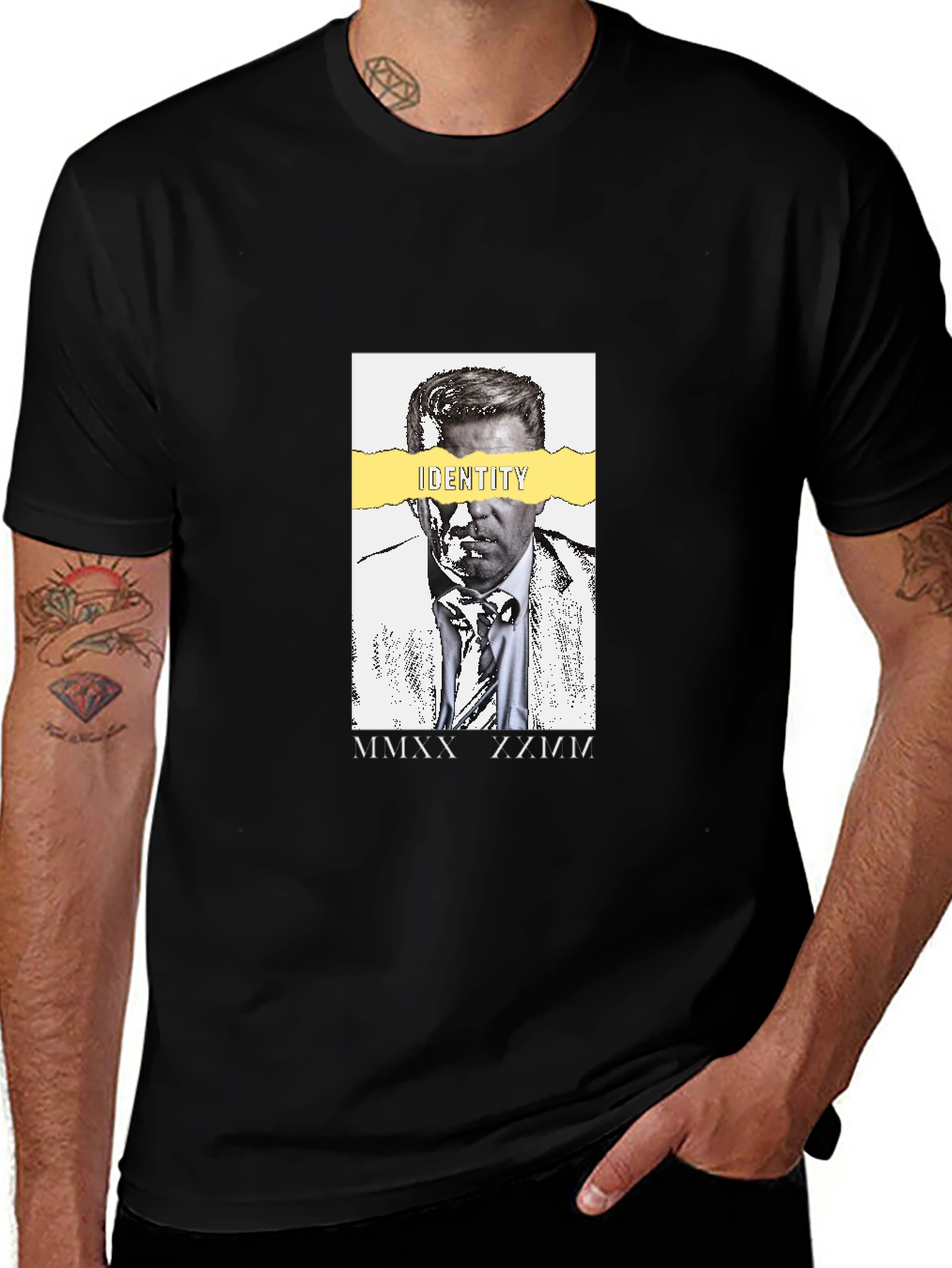 Identity Portrait Graphic T-Shirt - Black