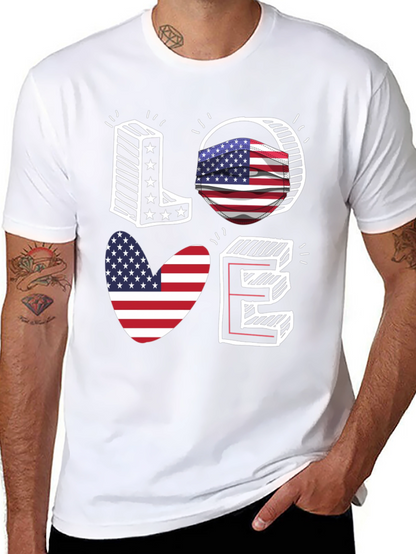 Patriotic LOVE Graphic T-Shirt