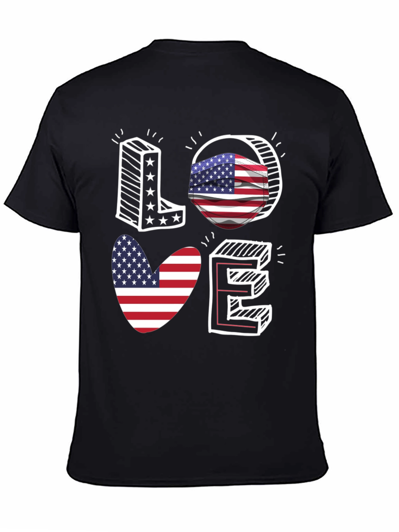 Patriotic LOVE Graphic T-Shirt