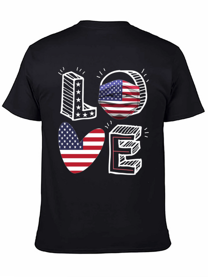 Patriotic LOVE Graphic T-Shirt